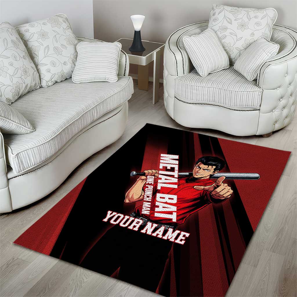 Personalized Metal Bat Area Rug One Punch Man Baseball Crossover Design