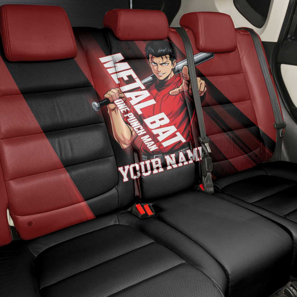 Personalized Metal Bat Back Car Seat Cover One Punch Man Baseball Crossover Design