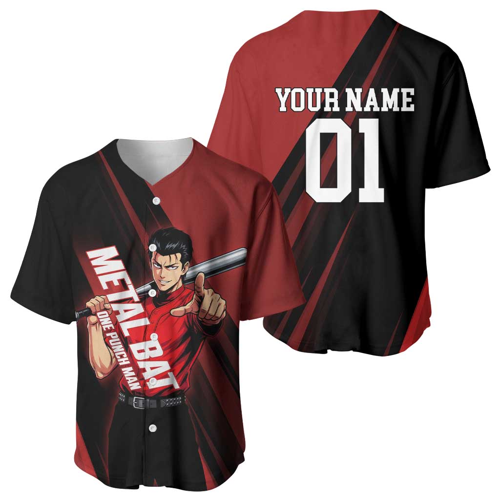 Personalized Metal Bat Baseball Jersey One Punch Man Baseball Crossover Design