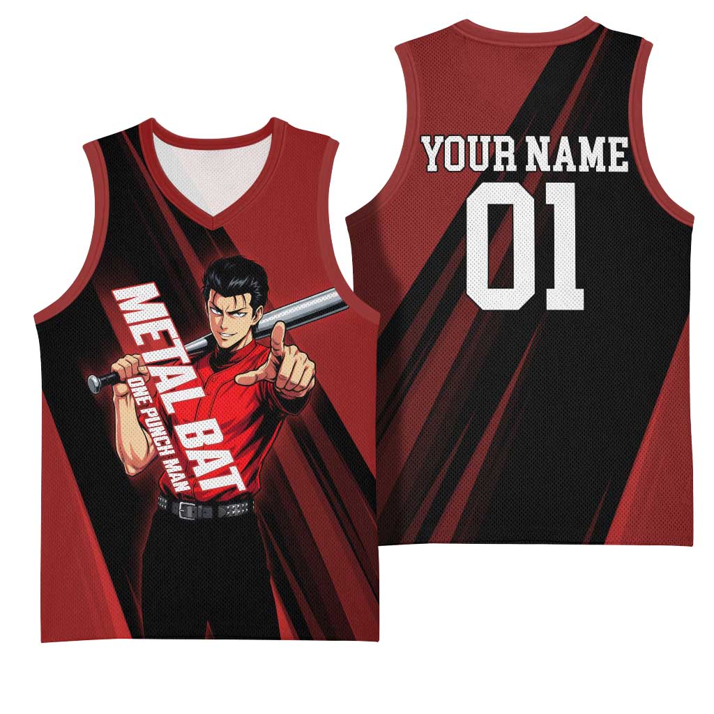 Personalized Metal Bat Basketball Jersey One Punch Man Baseball Crossover Design