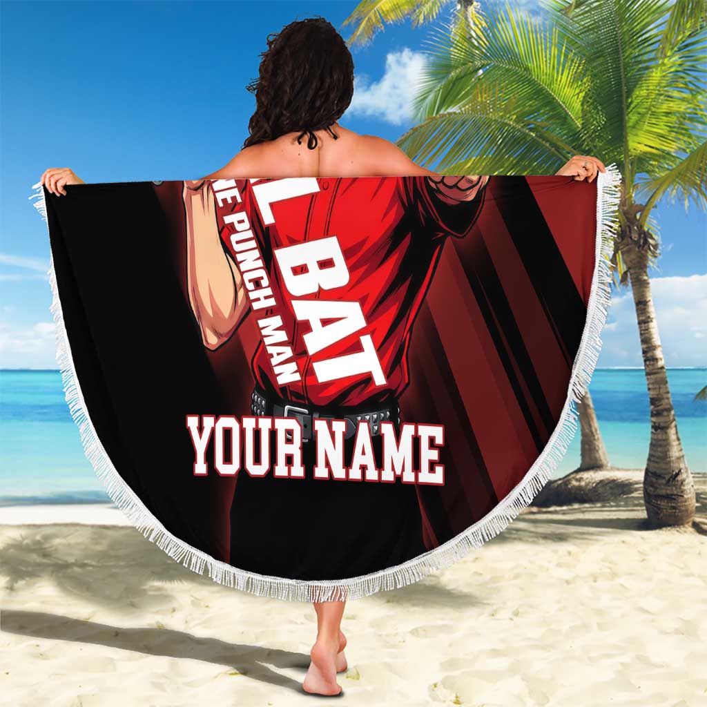 Personalized Metal Bat Beach Blanket One Punch Man Baseball Crossover Design