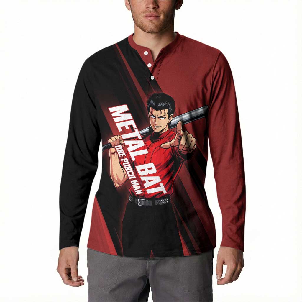 Personalized Metal Bat Button Sweatshirt One Punch Man Baseball Crossover Design