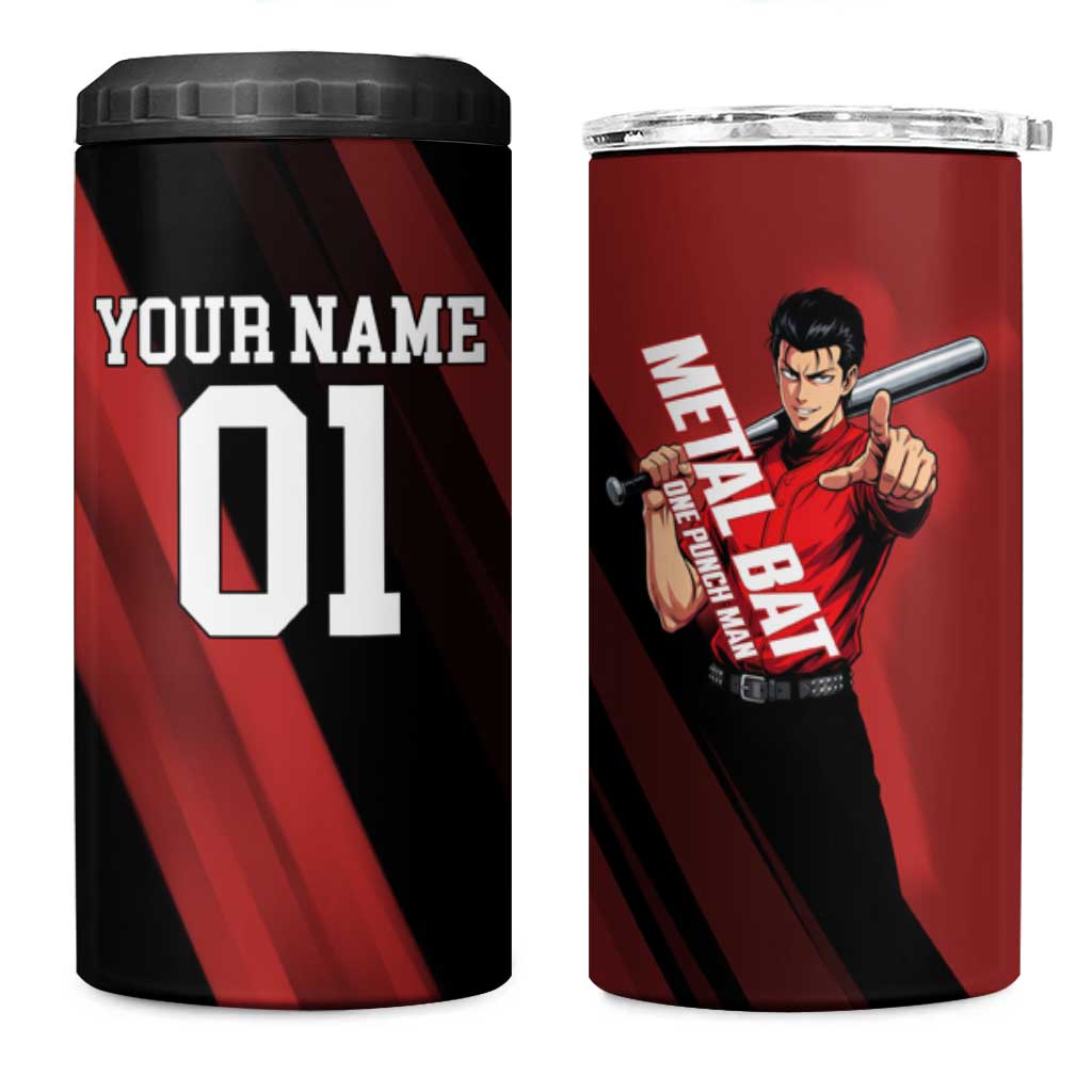 Personalized Metal Bat 4 in 1 Can Cooler Tumbler One Punch Man Baseball Crossover Design