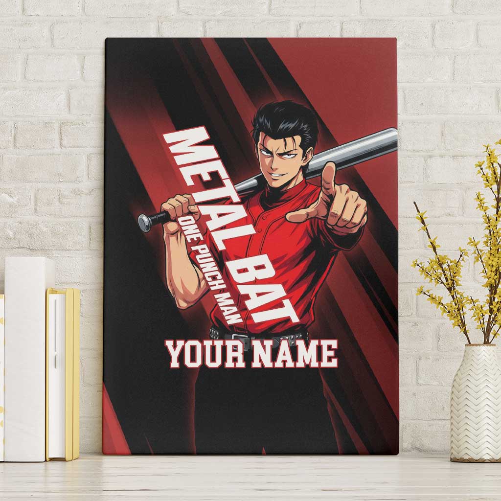 Personalized Metal Bat Canvas Wall Art One Punch Man Baseball Crossover Design