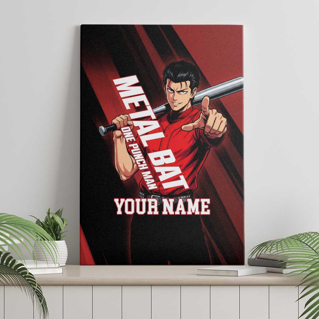 Personalized Metal Bat Canvas Wall Art One Punch Man Baseball Crossover Design