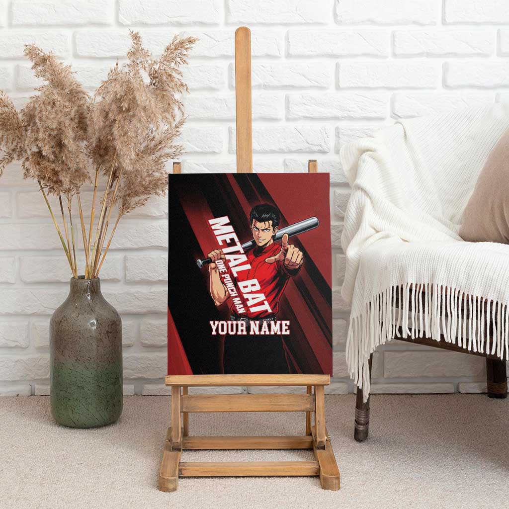 Personalized Metal Bat Canvas Wall Art One Punch Man Baseball Crossover Design