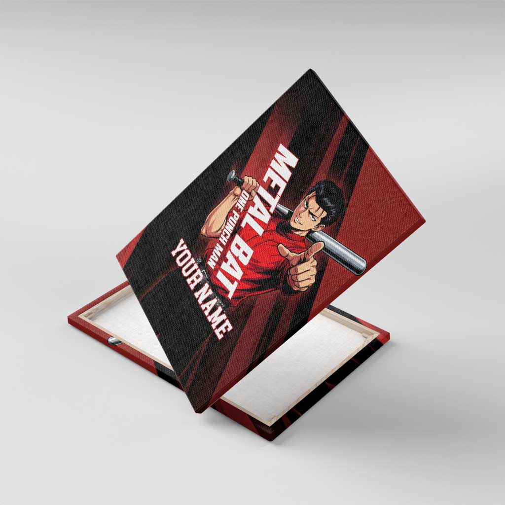 Personalized Metal Bat Canvas Wall Art One Punch Man Baseball Crossover Design