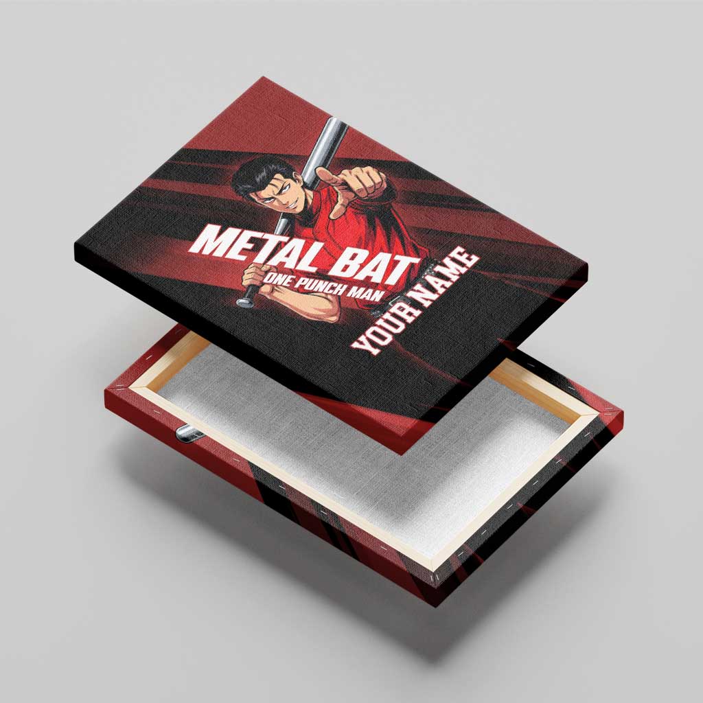 Personalized Metal Bat Canvas Wall Art One Punch Man Baseball Crossover Design