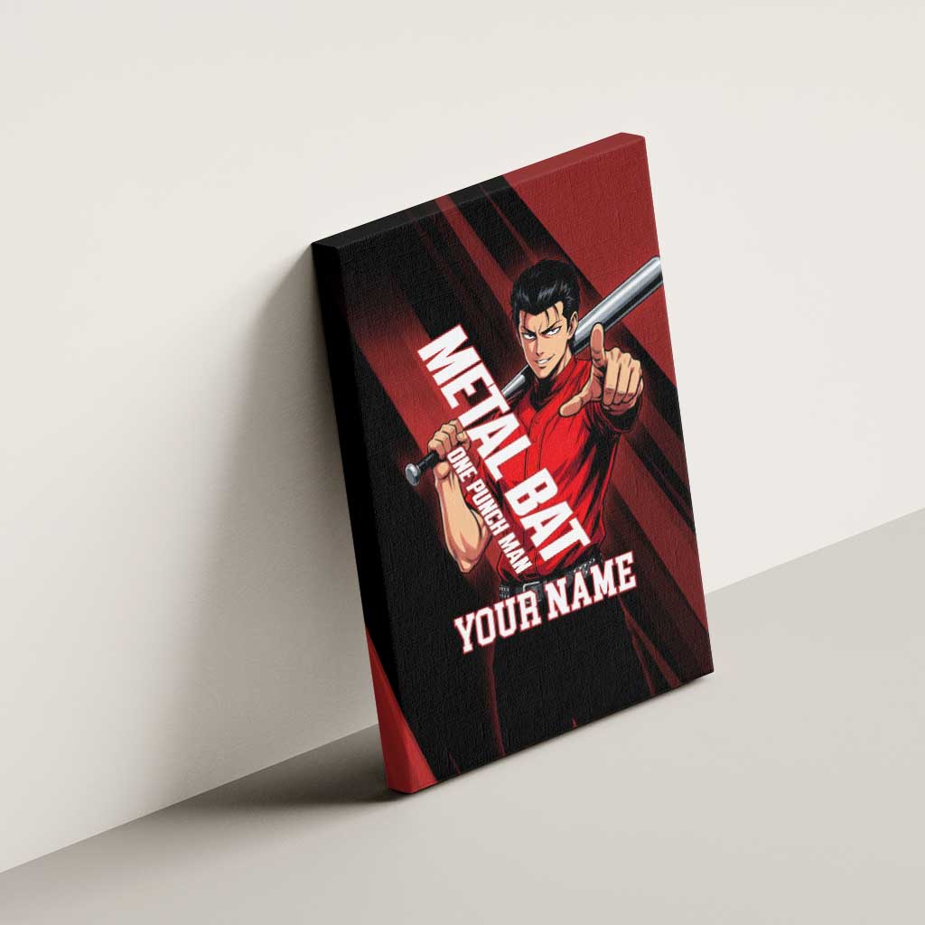 Personalized Metal Bat Canvas Wall Art One Punch Man Baseball Crossover Design