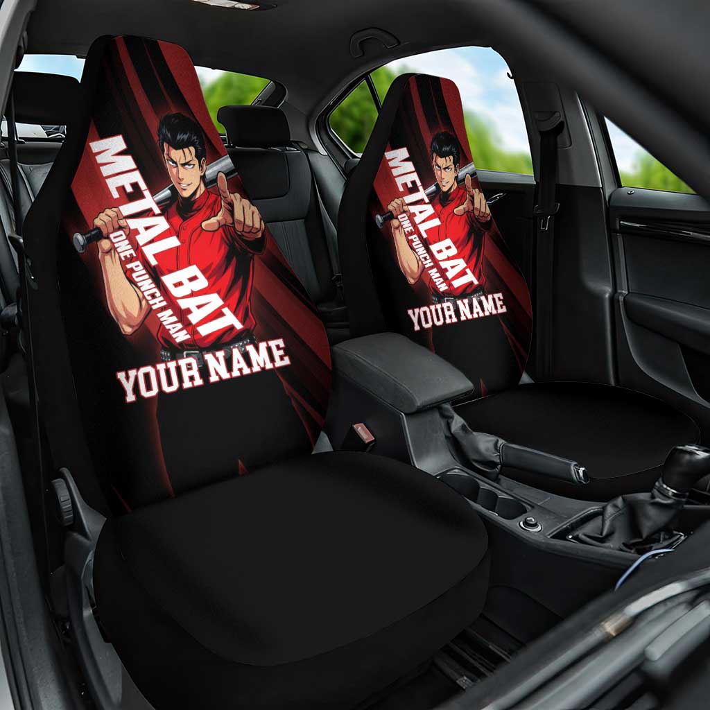 Personalized Metal Bat Car Seat Cover One Punch Man Baseball Crossover Design