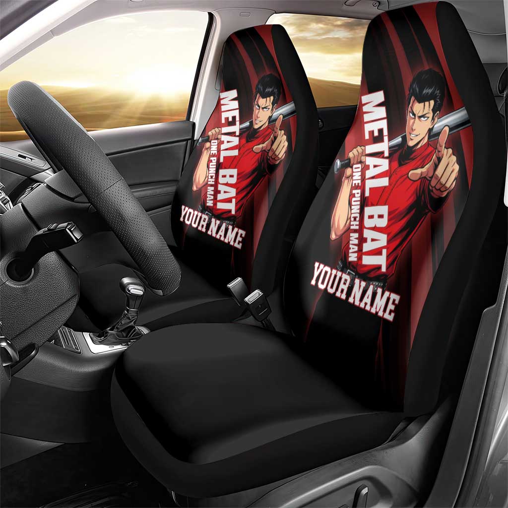 Personalized Metal Bat Car Seat Cover One Punch Man Baseball Crossover Design