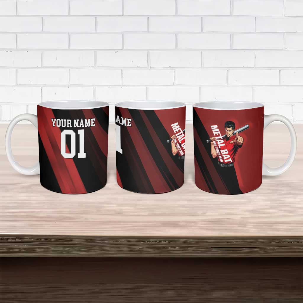 Personalized Metal Bat Ceramic Mug One Punch Man Baseball Crossover Design