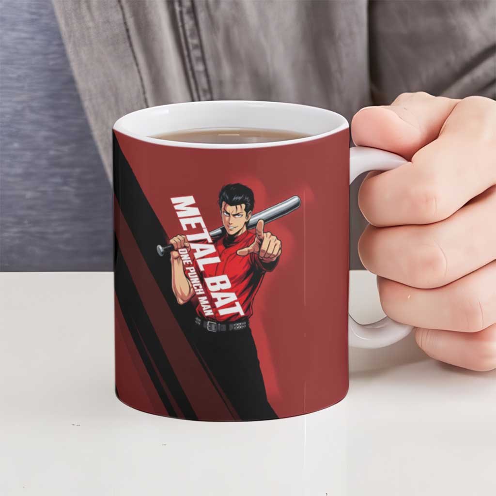 Personalized Metal Bat Ceramic Mug One Punch Man Baseball Crossover Design