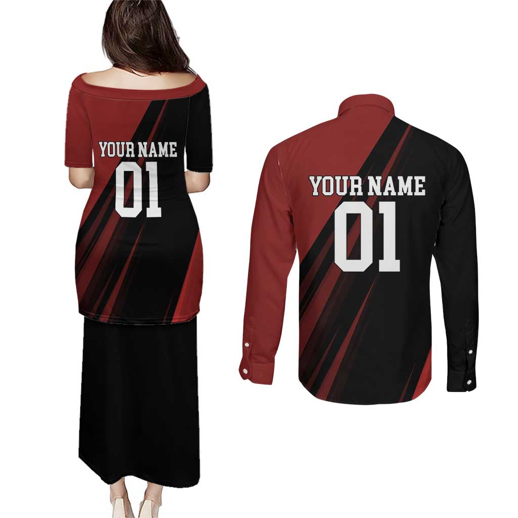 Personalized Metal Bat Couples Matching Puletasi and Long Sleeve Button Shirt One Punch Man Baseball Crossover Design