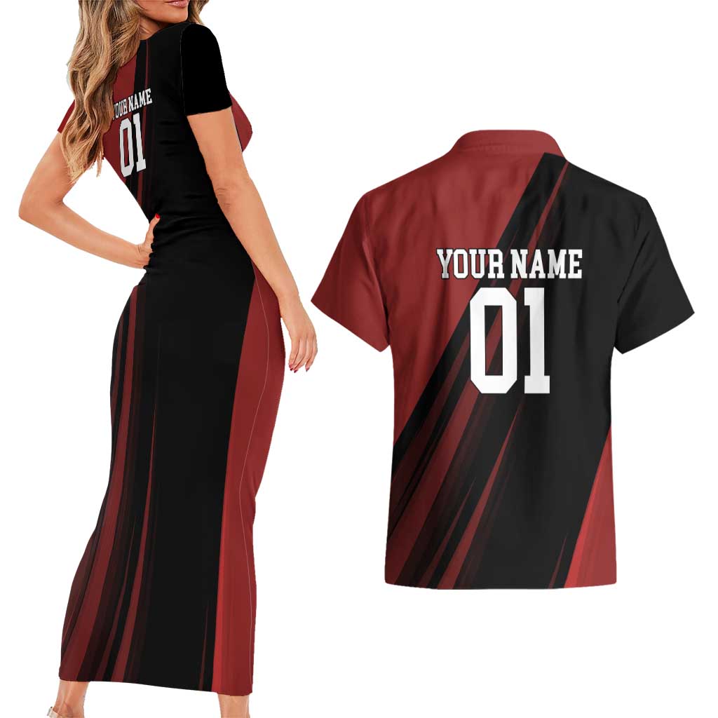 Personalized Metal Bat Couples Matching Short Sleeve Bodycon Dress and Hawaiian Shirt One Punch Man Baseball Crossover Design