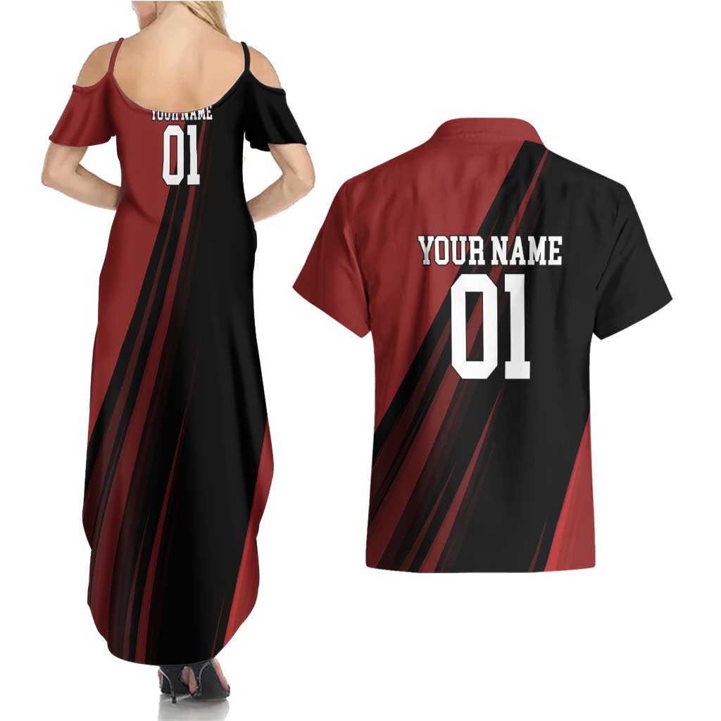 Personalized Metal Bat Couples Matching Summer Maxi Dress and Hawaiian Shirt One Punch Man Baseball Crossover Design