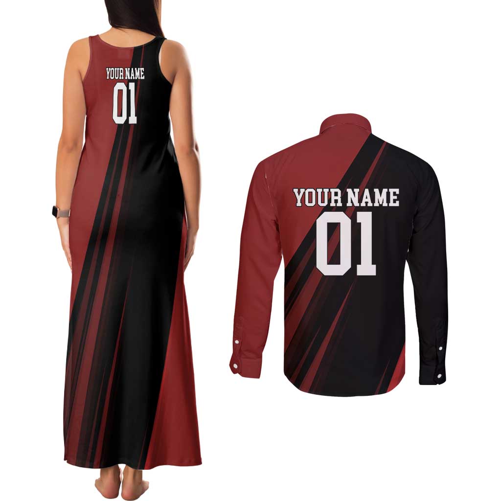 Personalized Metal Bat Couples Matching Tank Maxi Dress and Long Sleeve Button Shirt One Punch Man Baseball Crossover Design