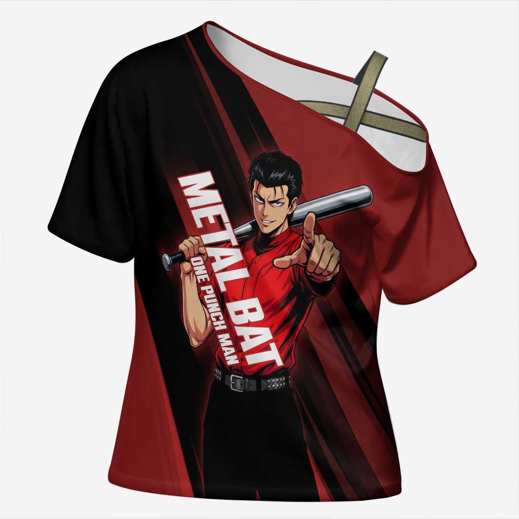 Personalized Metal Bat Cross Shoulder Shirt One Punch Man Baseball Crossover Design