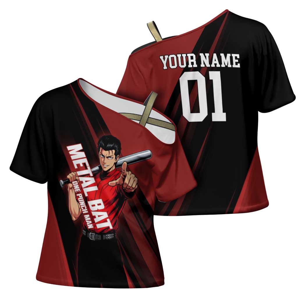 Personalized Metal Bat Cross Shoulder Shirt One Punch Man Baseball Crossover Design