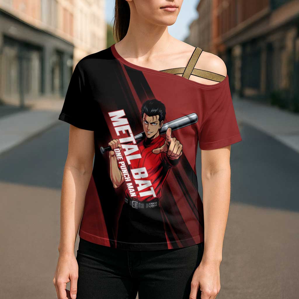 Personalized Metal Bat Cross Shoulder Shirt One Punch Man Baseball Crossover Design