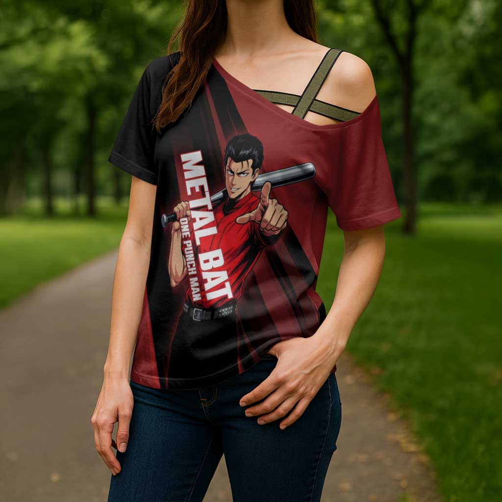 Personalized Metal Bat Cross Shoulder Shirt One Punch Man Baseball Crossover Design
