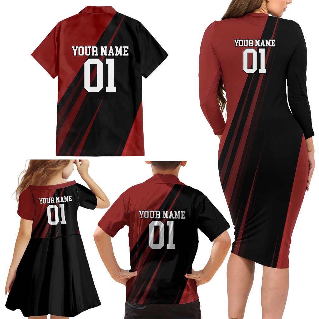 Personalized Metal Bat Family Matching Long Sleeve Bodycon Dress and Hawaiian Shirt One Punch Man Baseball Crossover Design