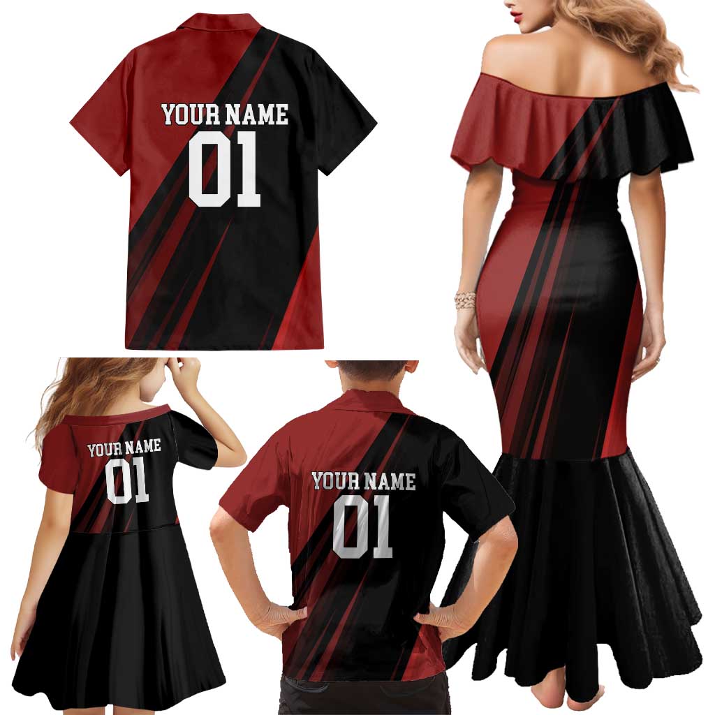 Personalized Metal Bat Family Matching Mermaid Dress and Hawaiian Shirt One Punch Man Baseball Crossover Design