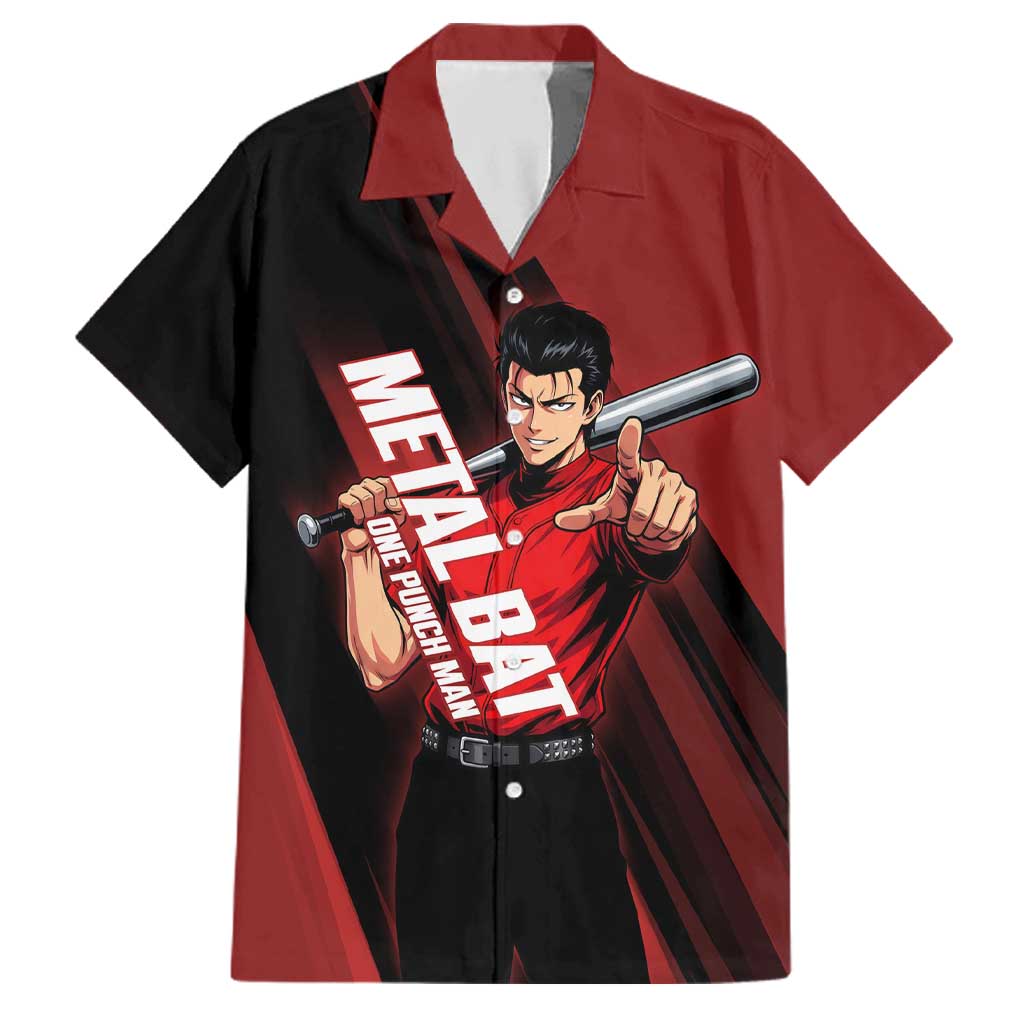 Personalized Metal Bat Family Matching Off The Shoulder Long Sleeve Dress and Hawaiian Shirt One Punch Man Baseball Crossover Design