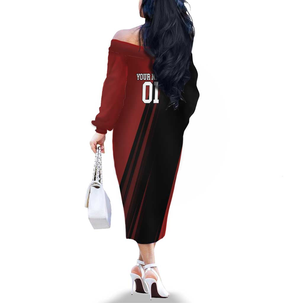 Personalized Metal Bat Family Matching Off The Shoulder Long Sleeve Dress and Hawaiian Shirt One Punch Man Baseball Crossover Design