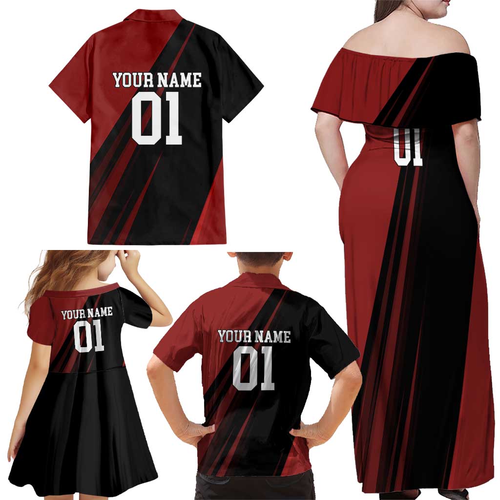 Personalized Metal Bat Family Matching Off Shoulder Maxi Dress and Hawaiian Shirt One Punch Man Baseball Crossover Design