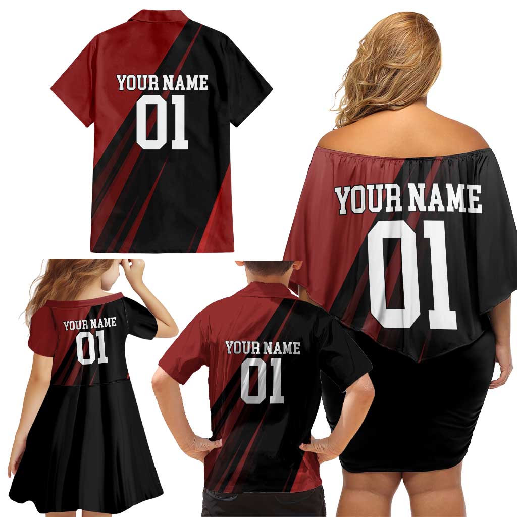 Personalized Metal Bat Family Matching Off Shoulder Short Dress and Hawaiian Shirt One Punch Man Baseball Crossover Design
