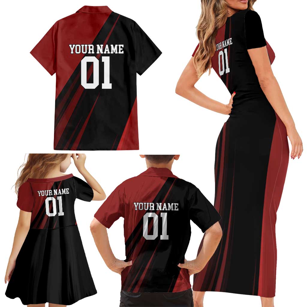 Personalized Metal Bat Family Matching Short Sleeve Bodycon Dress and Hawaiian Shirt One Punch Man Baseball Crossover Design