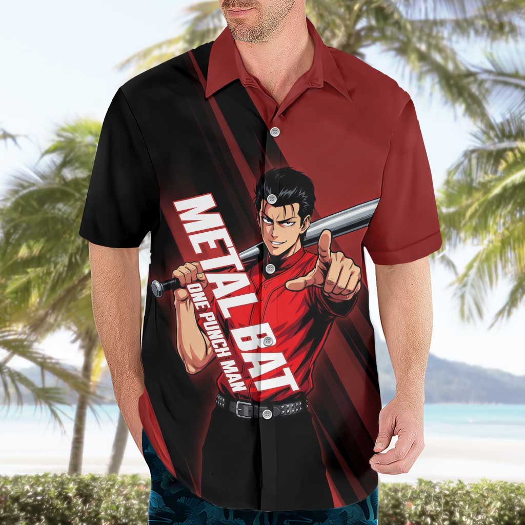 Personalized Metal Bat Hawaiian Shirt One Punch Man Baseball Crossover Design