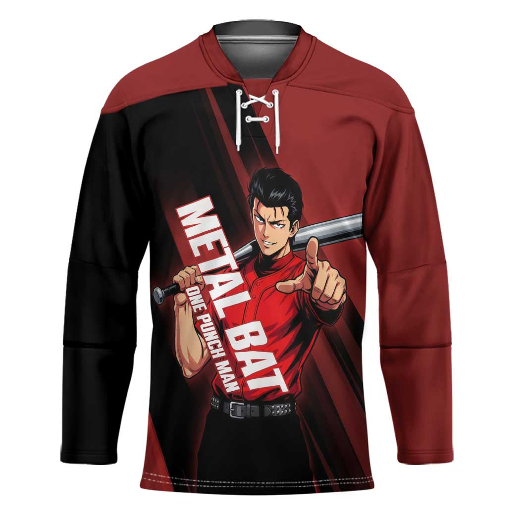 Personalized Metal Bat Hockey Jersey One Punch Man Baseball Crossover Design