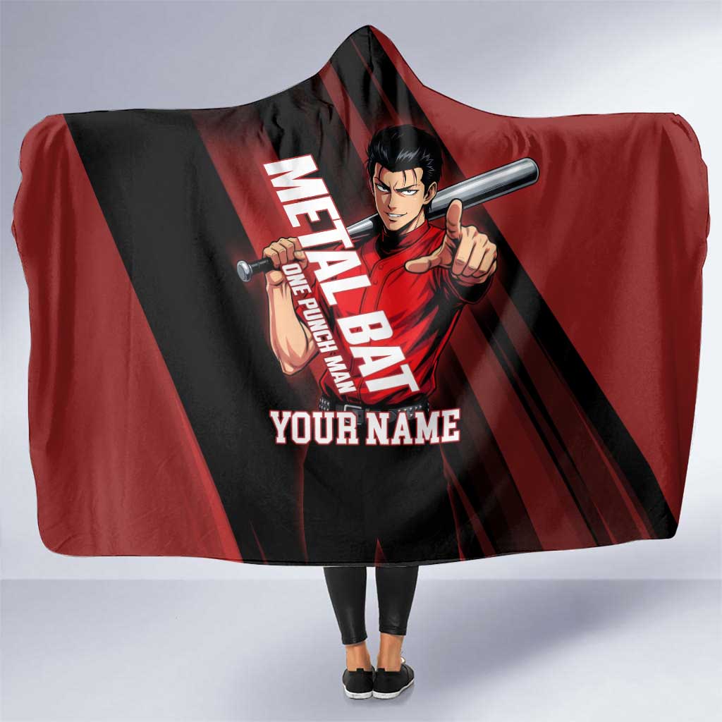 Personalized Metal Bat Hooded Blanket One Punch Man Baseball Crossover Design