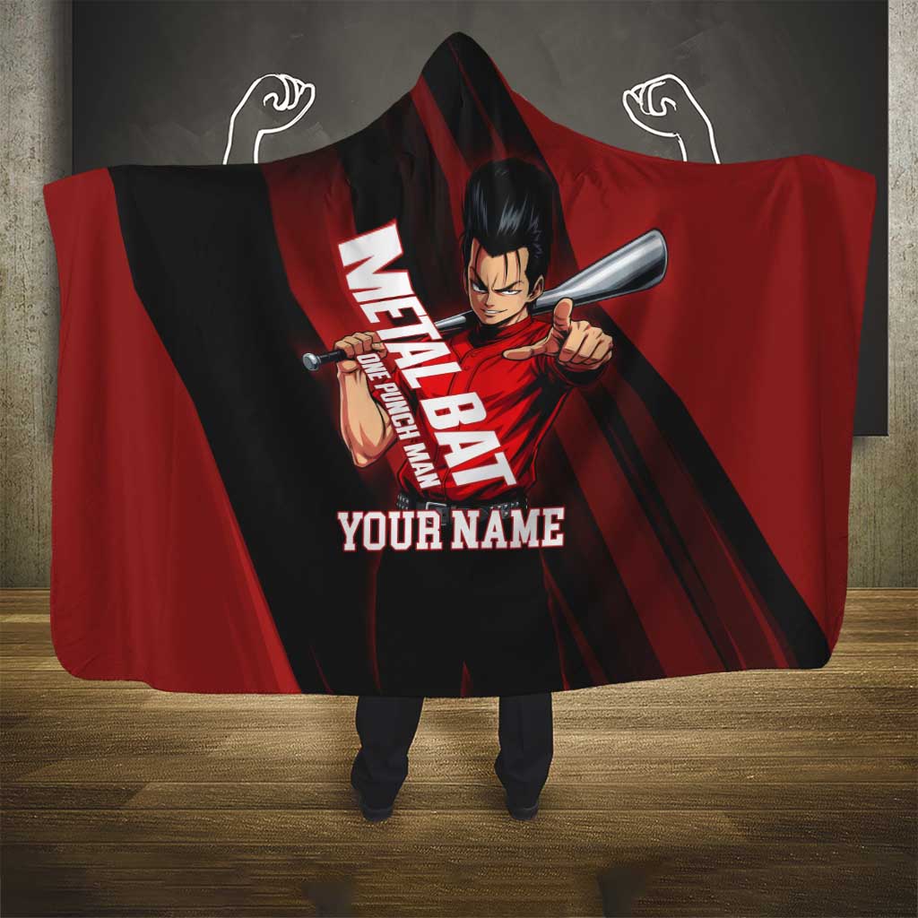 Personalized Metal Bat Hooded Blanket One Punch Man Baseball Crossover Design