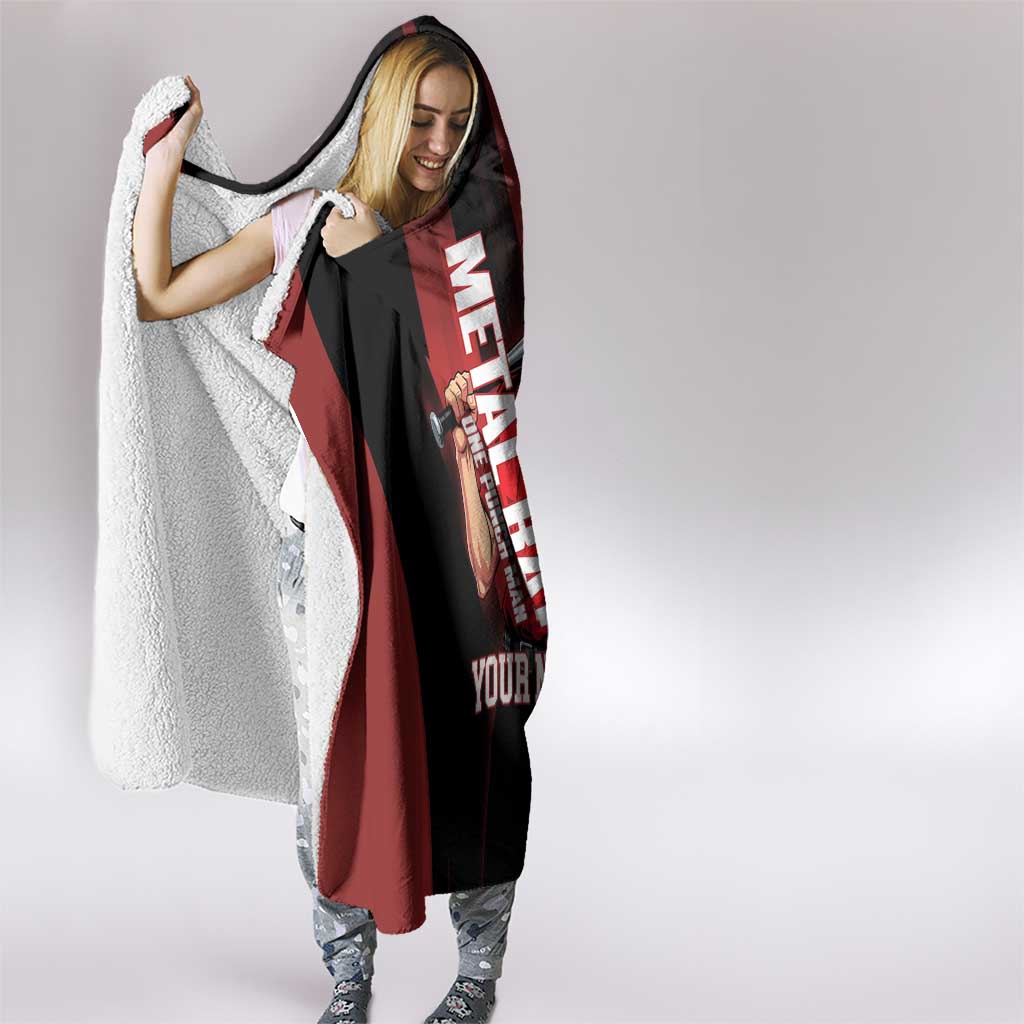 Personalized Metal Bat Hooded Blanket One Punch Man Baseball Crossover Design