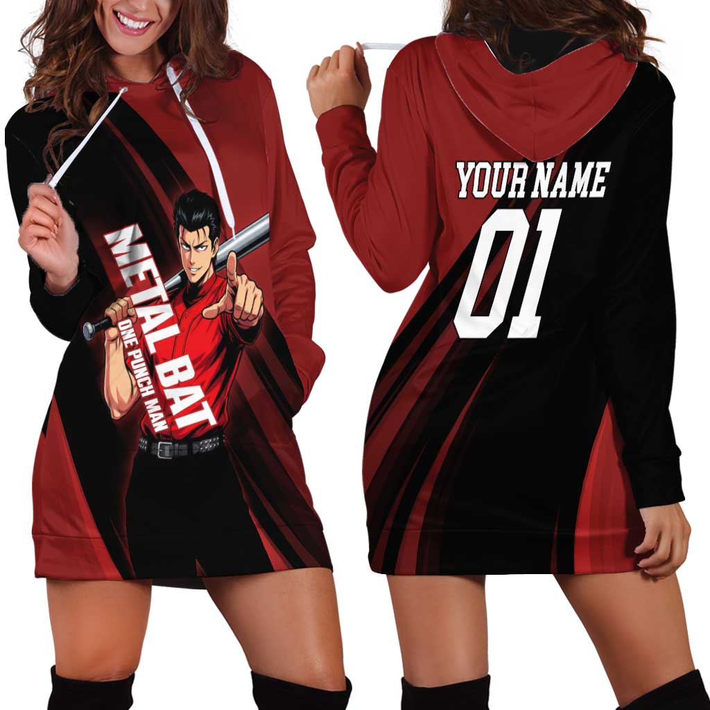 Personalized Metal Bat Hoodie Dress One Punch Man Baseball Crossover Design