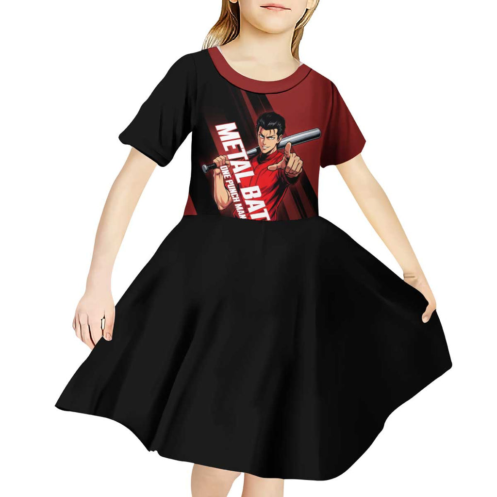 Personalized Metal Bat Kid Short Sleeve Dress One Punch Man Baseball Crossover Design
