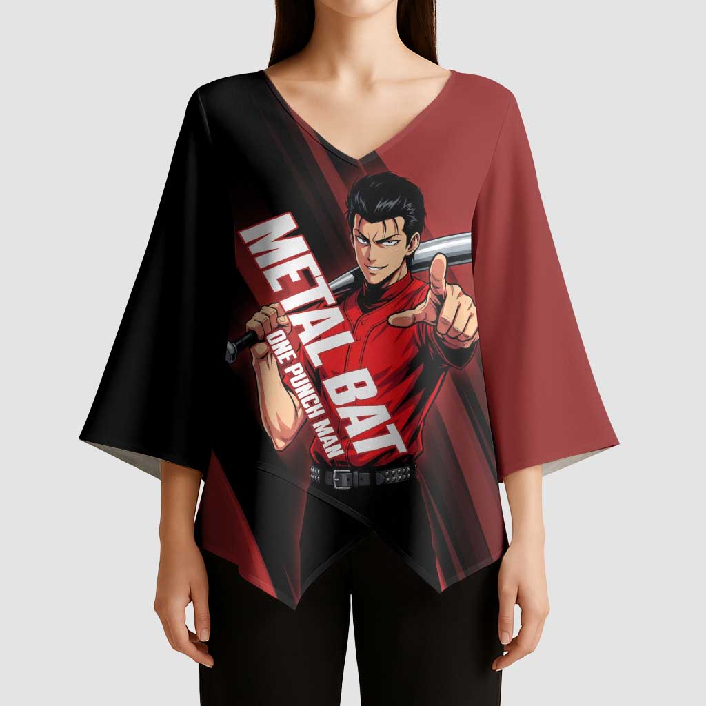 Personalized Metal Bat Kimono Sleeve Blouse One Punch Man Baseball Crossover Design