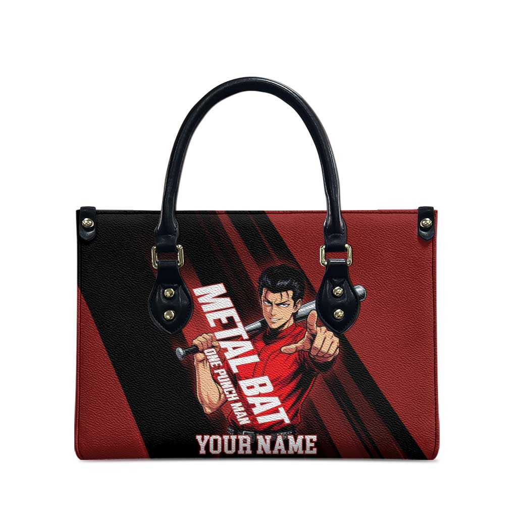 Personalized Metal Bat Leather Bag One Punch Man Baseball Crossover Design