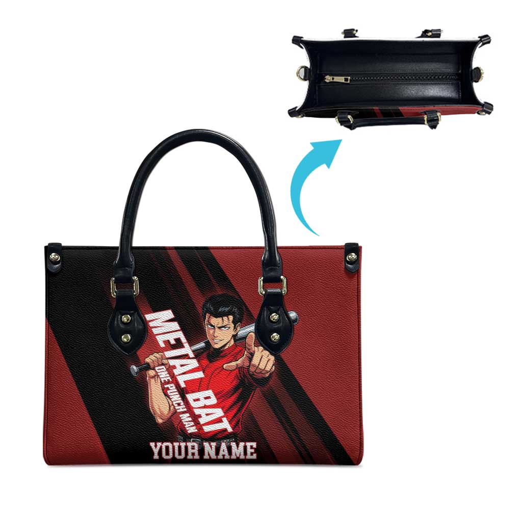 Personalized Metal Bat Leather Bag One Punch Man Baseball Crossover Design