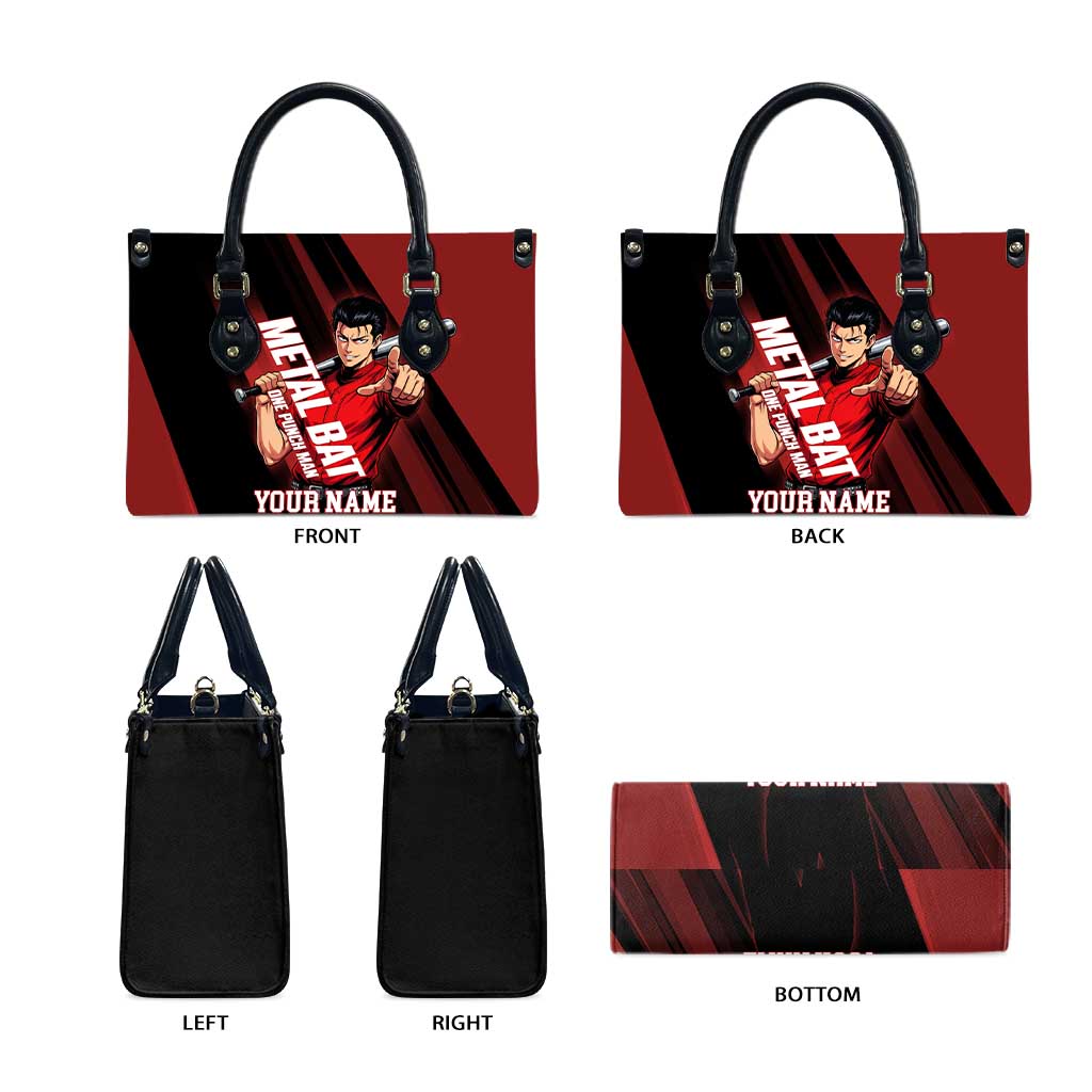 Personalized Metal Bat Leather Bag One Punch Man Baseball Crossover Design