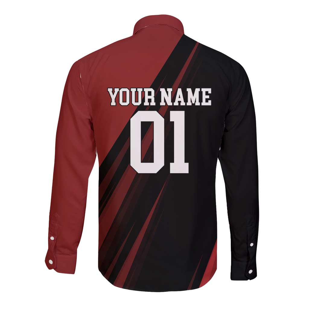 Personalized Metal Bat Long Sleeve Button Shirt One Punch Man Baseball Crossover Design