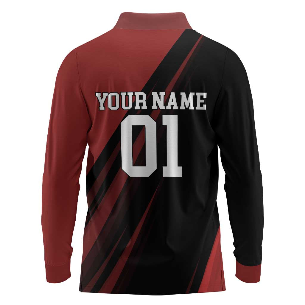 Personalized Metal Bat Long Sleeve Polo Shirt One Punch Man Baseball Crossover Design