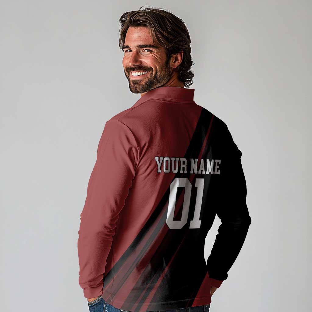 Personalized Metal Bat Long Sleeve Polo Shirt One Punch Man Baseball Crossover Design