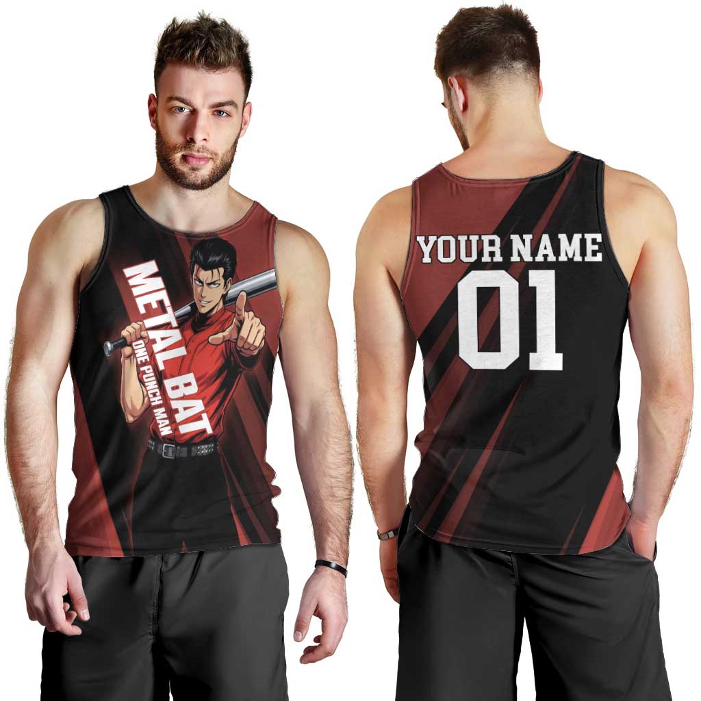 Personalized Metal Bat Men Tank Top One Punch Man Baseball Crossover Design