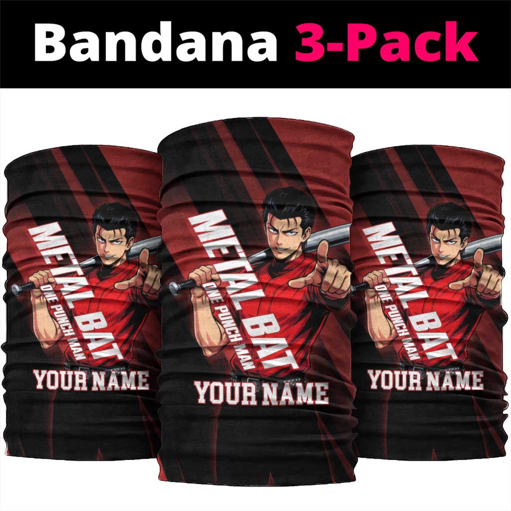 Personalized Metal Bat Neck Gaiter One Punch Man Baseball Crossover Design
