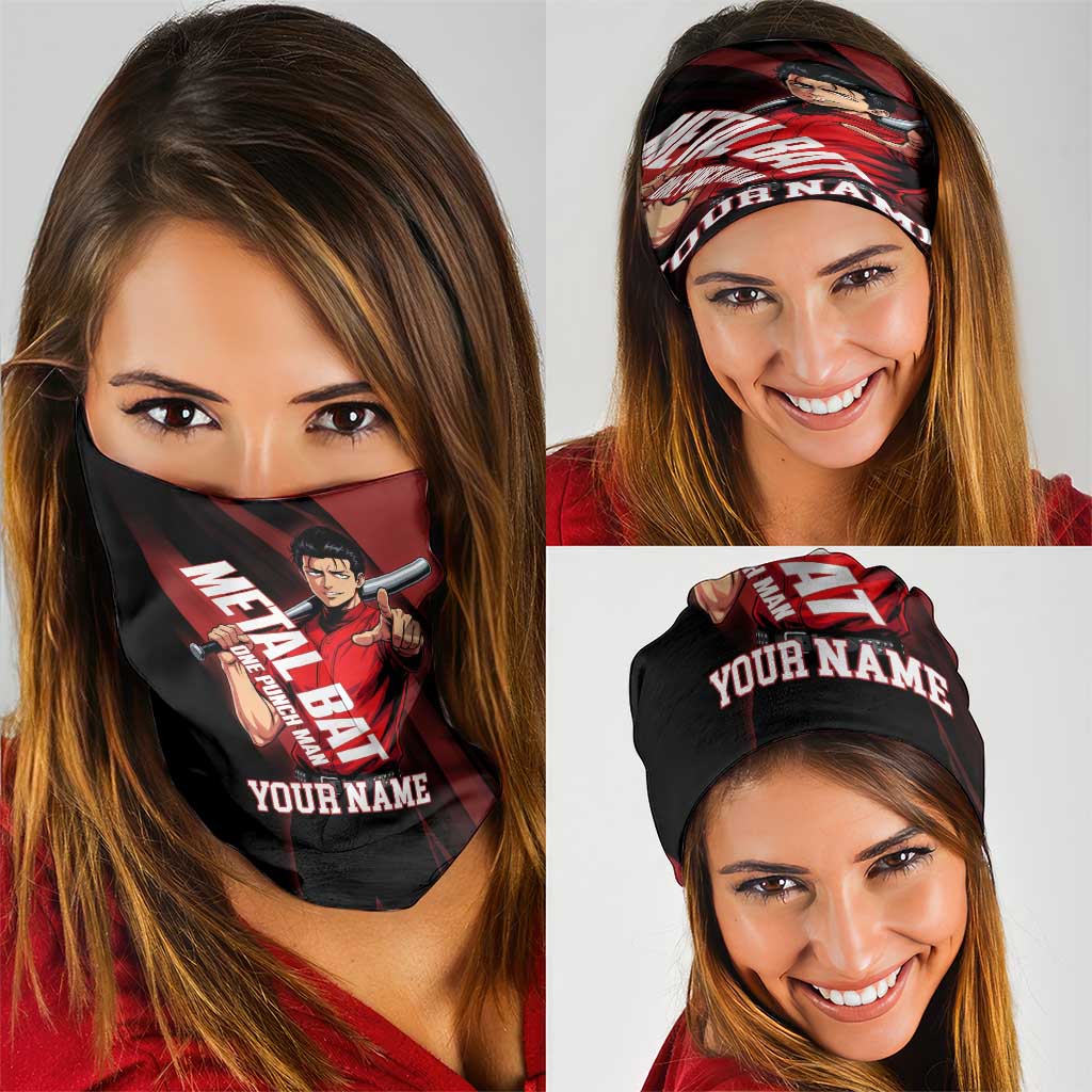 Personalized Metal Bat Neck Gaiter One Punch Man Baseball Crossover Design