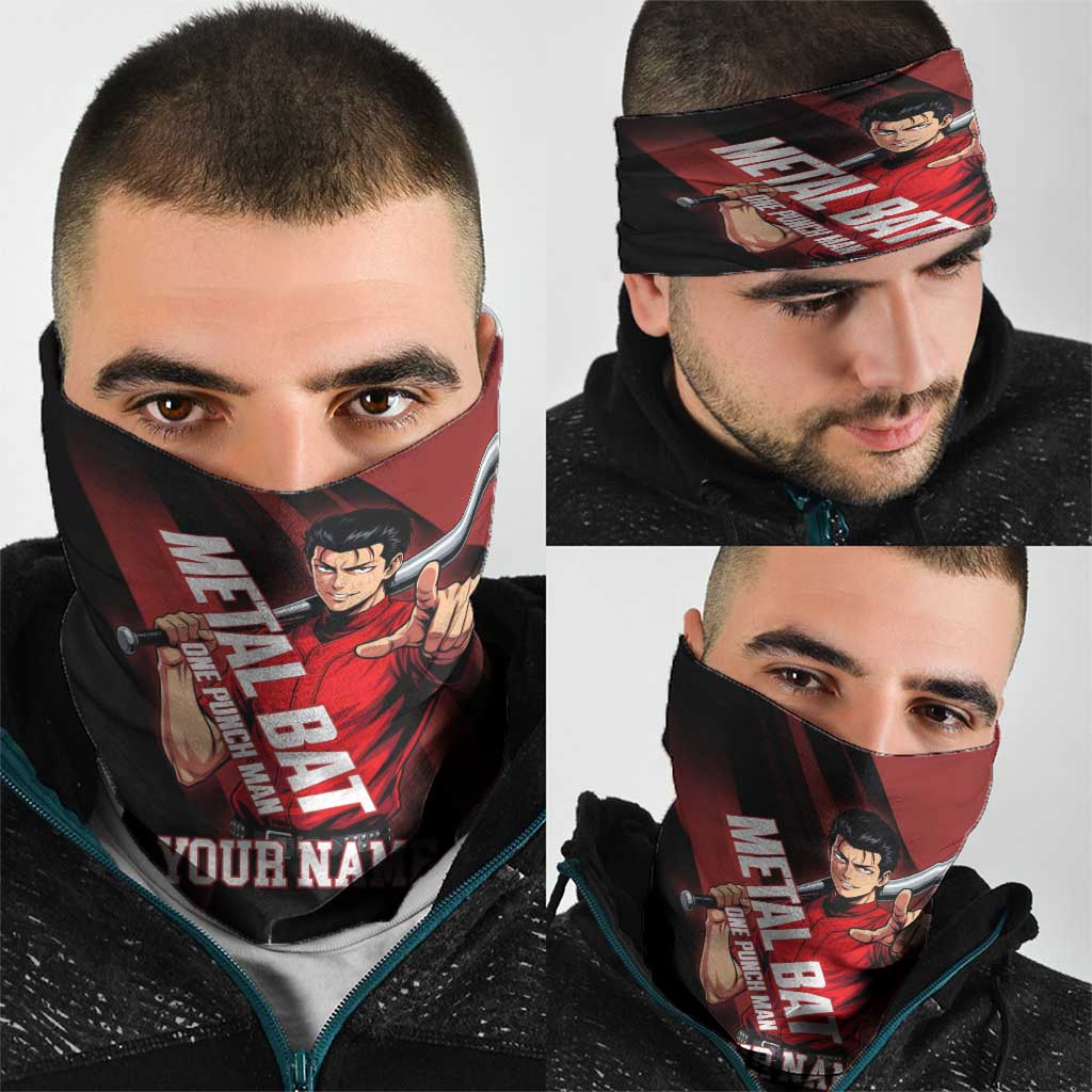 Personalized Metal Bat Neck Gaiter One Punch Man Baseball Crossover Design